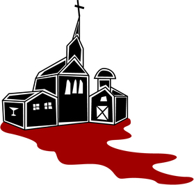 This original logo for Our Father's Dairy was created by graphic artist Adam Karolian. I love how the milk flows red from the dairy barn, letting us know this is murderous tale.